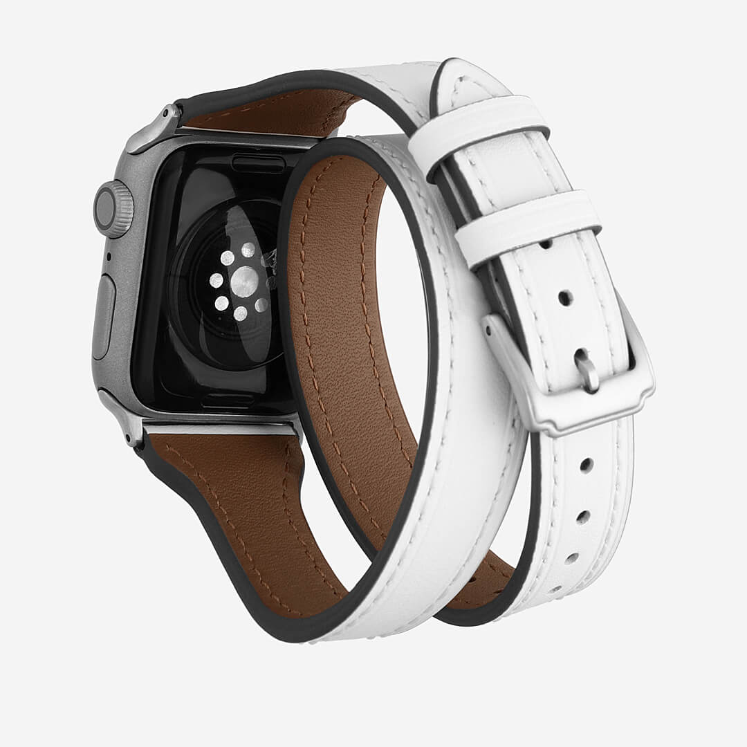 London Double Tour Leather Apple Watch Band - Coconut