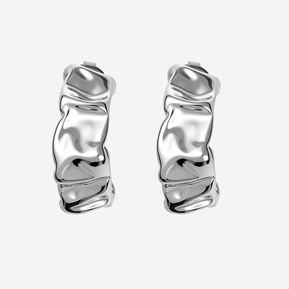 Ivy Hoop Earrings - Silver