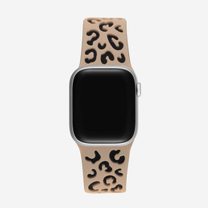 Duo Tone Silicone Apple Watch Band - Dark Leopard
