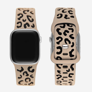 Duo Tone Silicone Apple Watch Band - Dark Leopard
