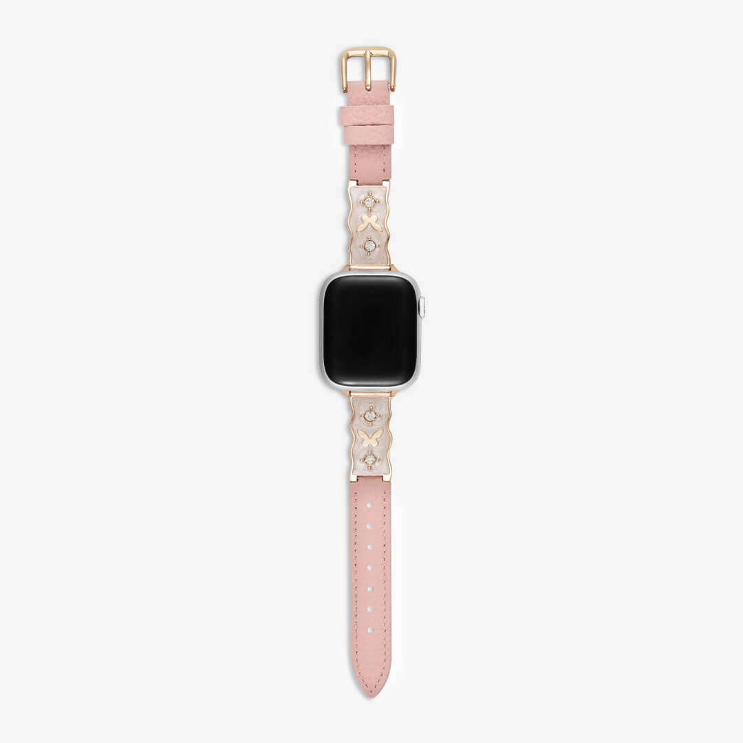Osaka Leather Apple Watch Band - Peony