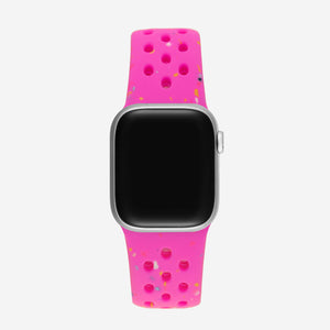 Speckled Silicone Sports Apple Watch Band - Hot Pink