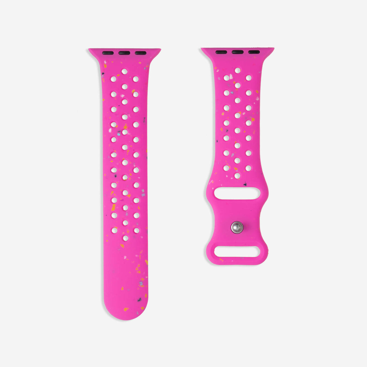 Speckled Silicone Sports Apple Watch Band - Hot Pink