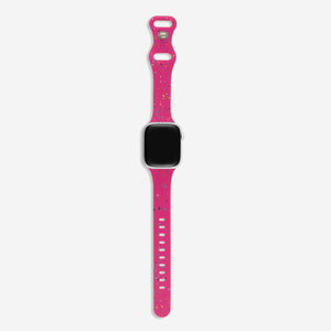 Speckled Slim Silicone Apple Watch Band - Hot Pink