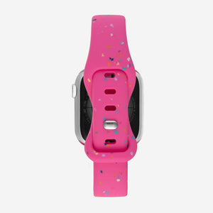 Speckled Slim Silicone Apple Watch Band - Hot Pink