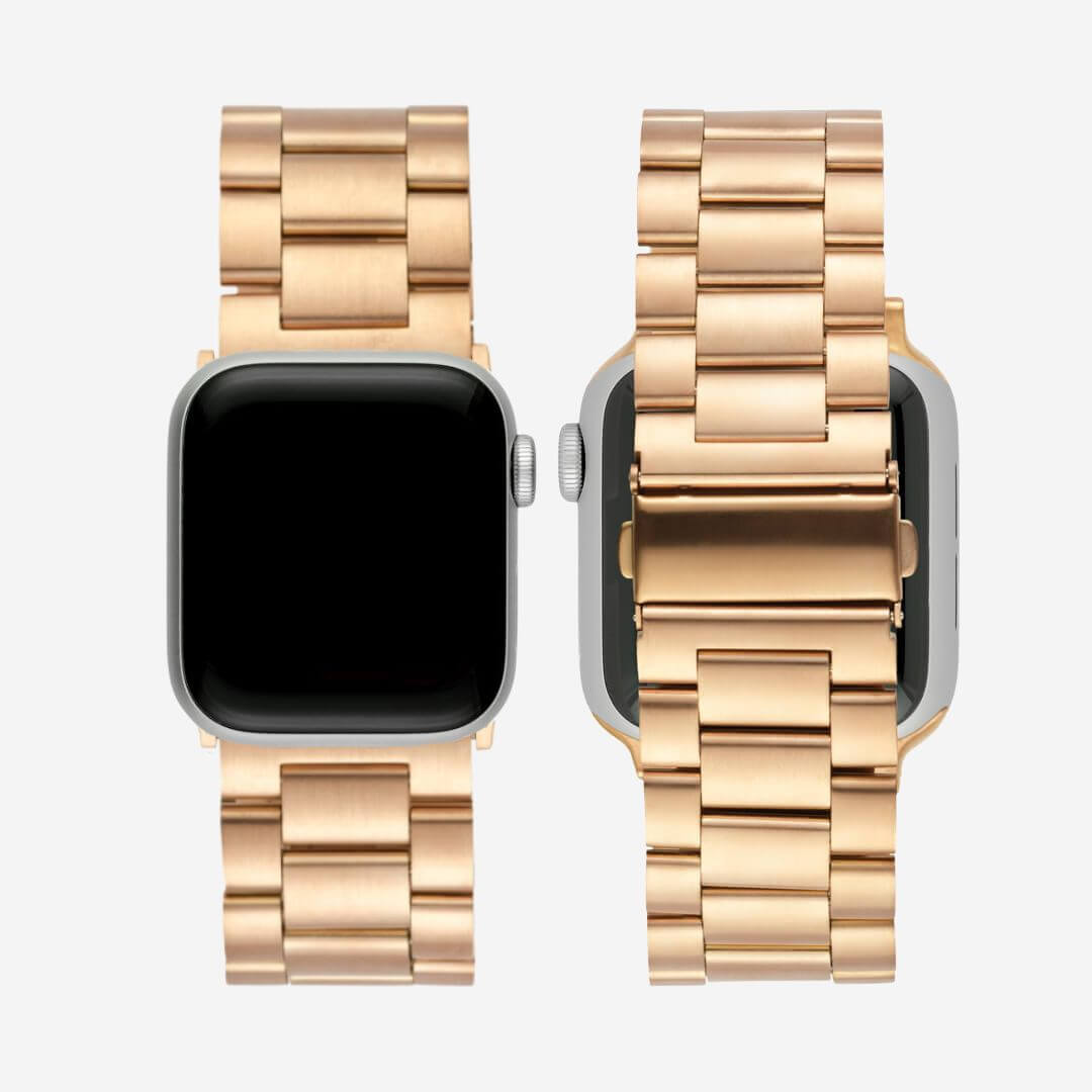 Classic Stainless Steel Apple Watch Band in Vintage Rose Gold