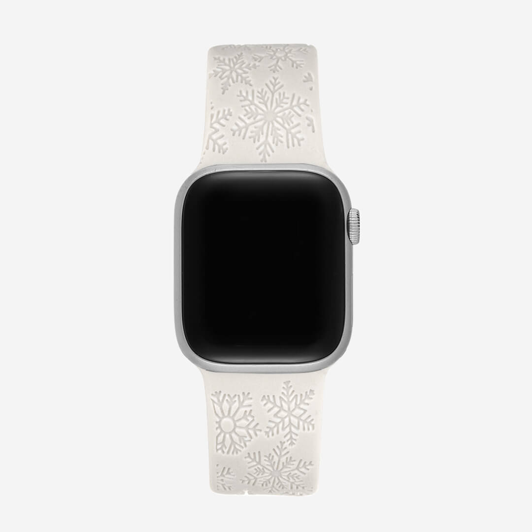Engraved Silicone Apple Watch Band - Snowflake 
