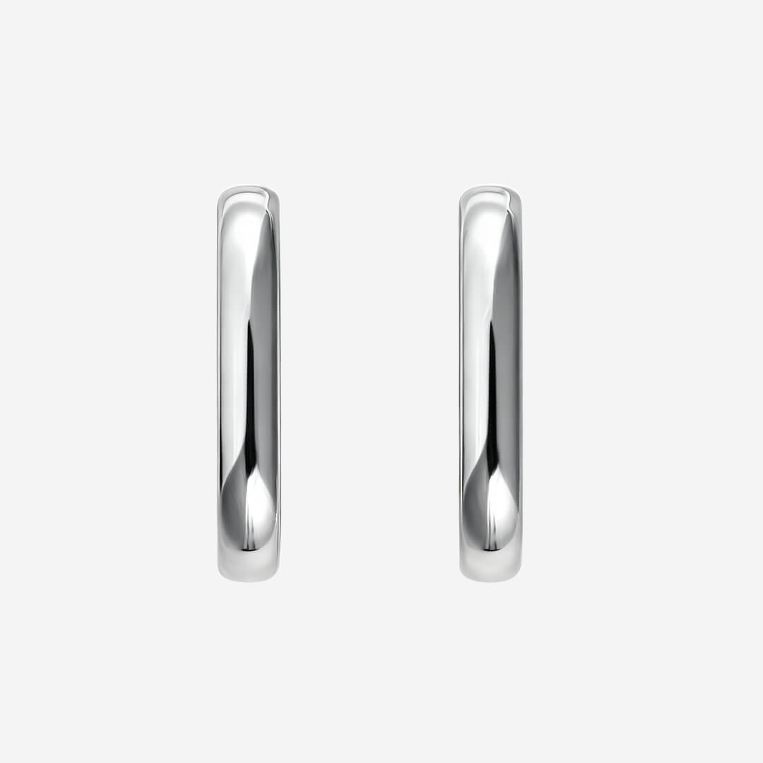 Harper Oval Hoop Earrings - Silver