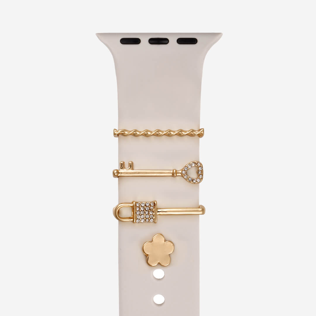 Lock & Key Apple Watch Charm Set - Gold