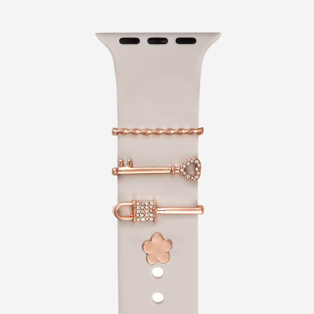Lock & Key Apple Watch Charm Set - Rose Gold 