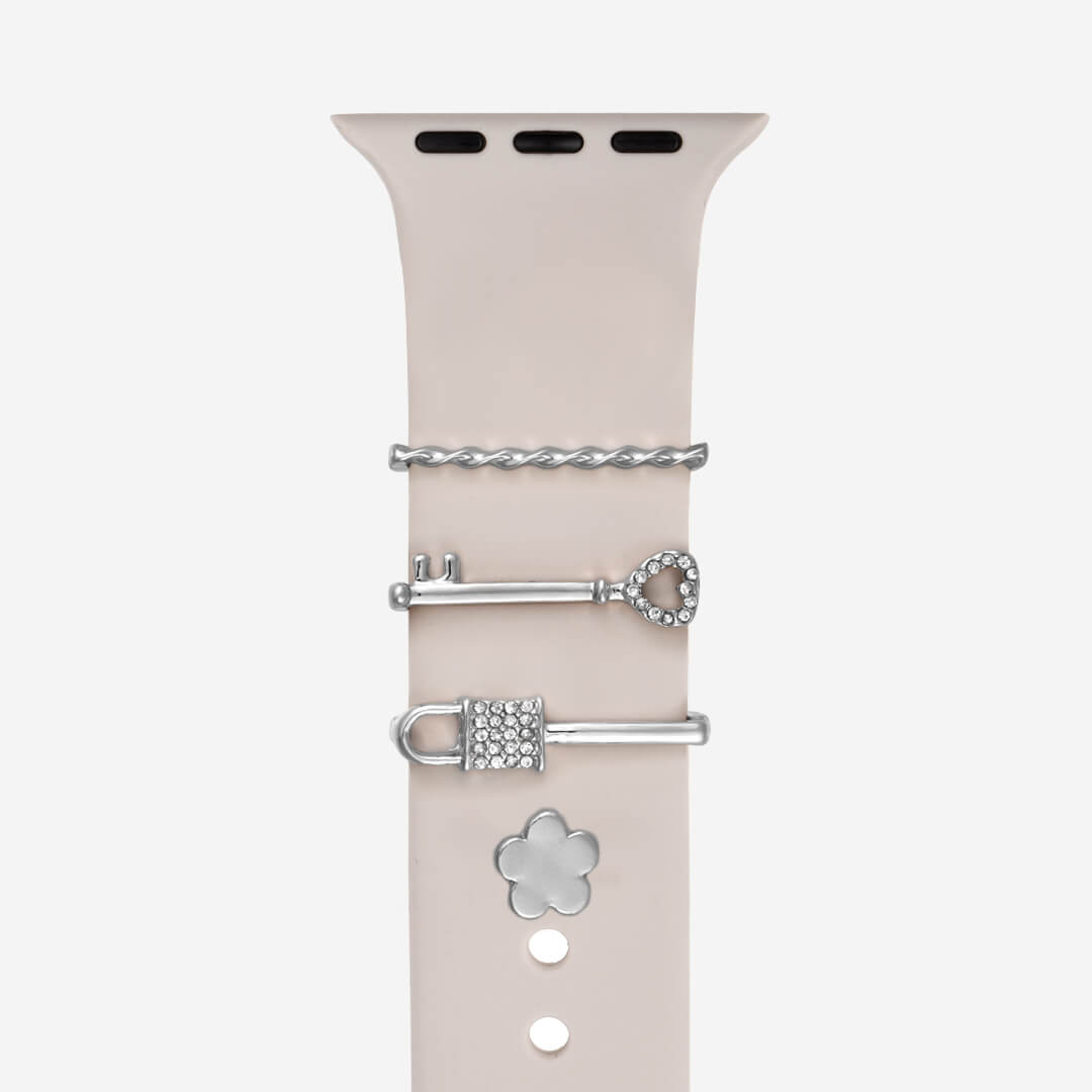 Lock & Key Apple Watch Charm Set - Silver