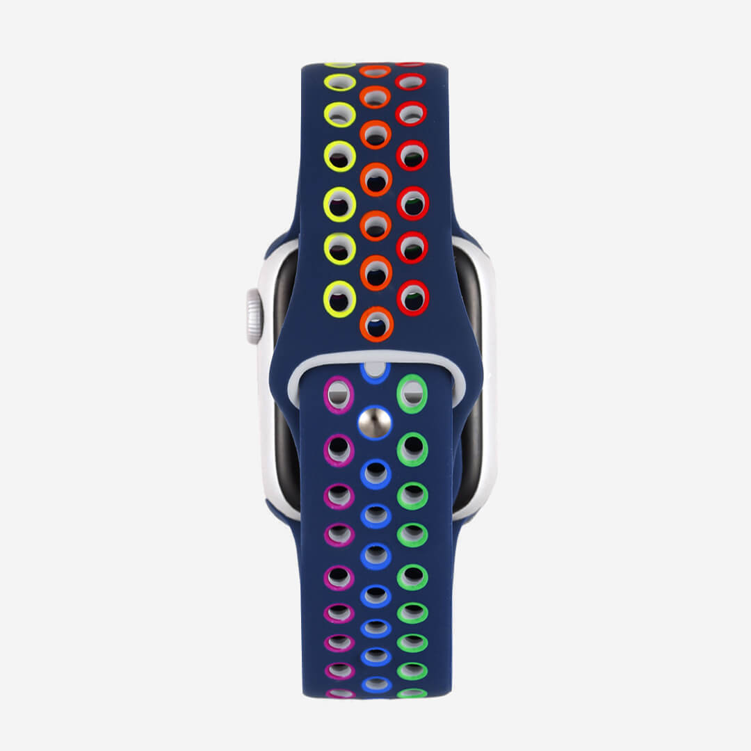 Silicone Sports Apple Watch Band - Midnight/Pride