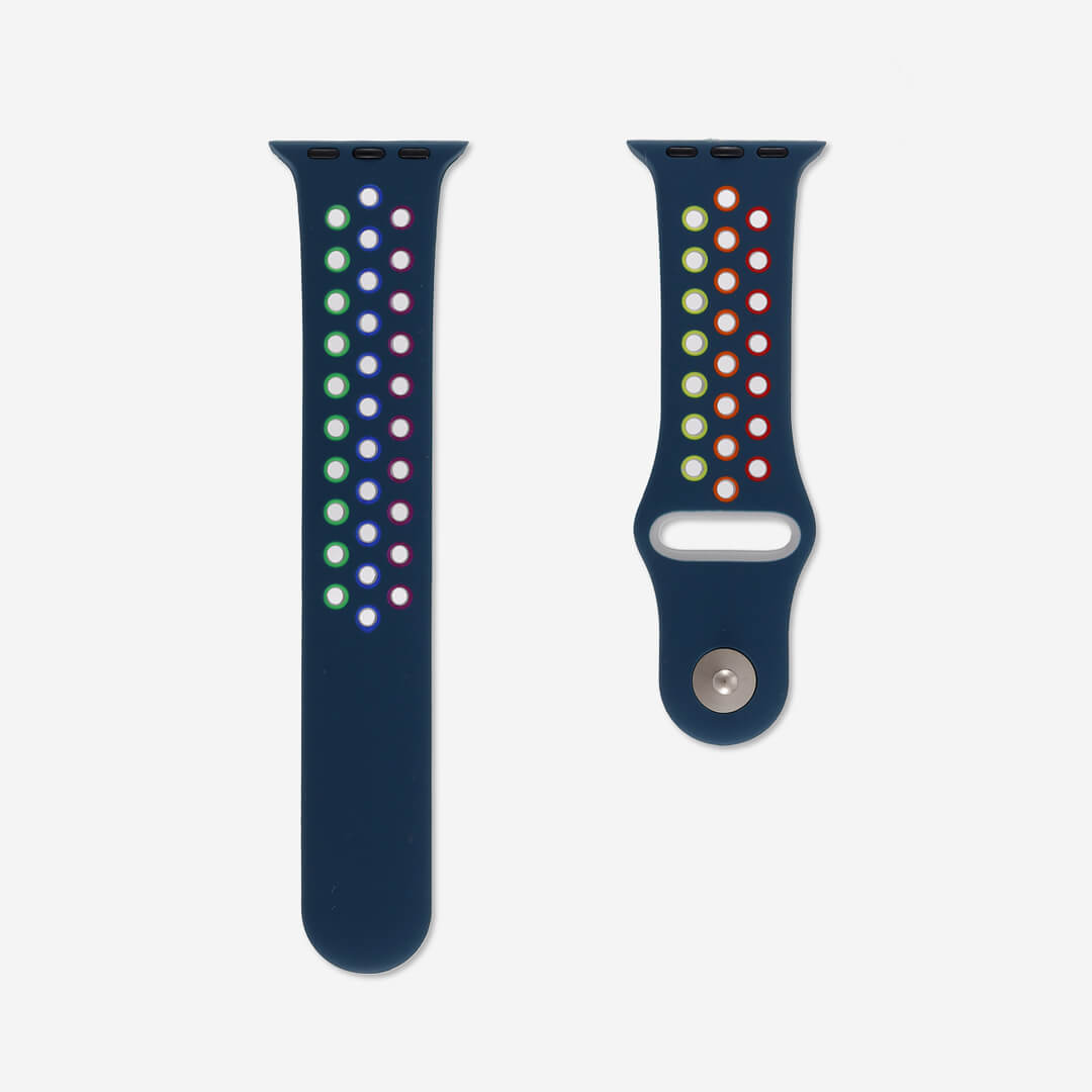 Silicone Sports Apple Watch Band - Slate/Pride