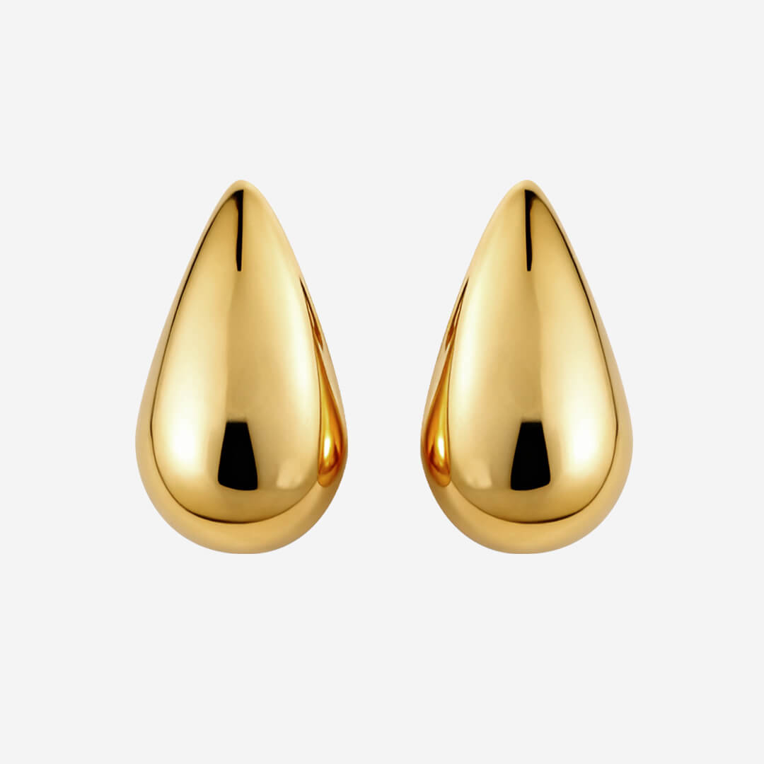 Willow Teardrop Stud Earrings - Gold
