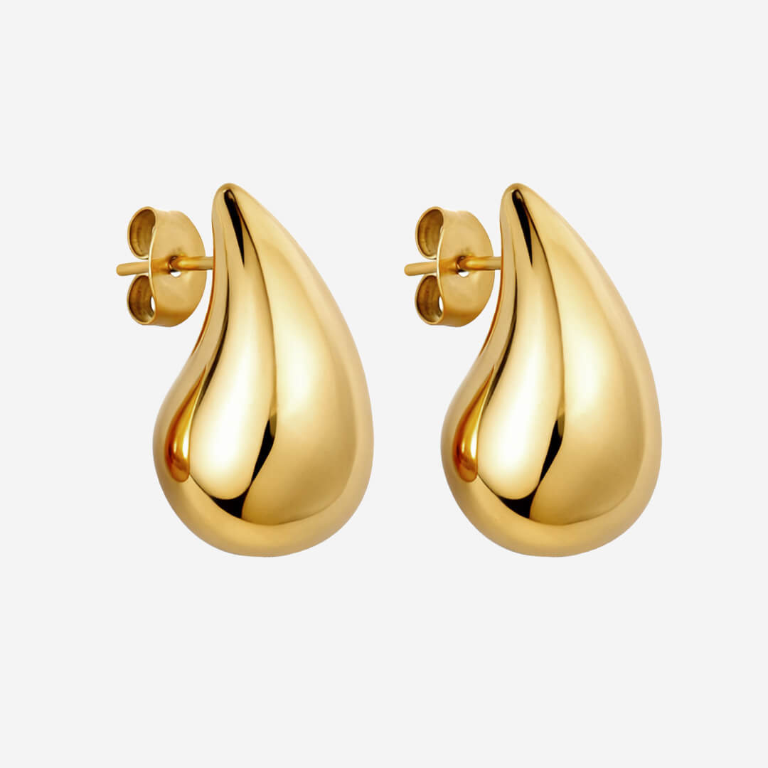Willow Teardrop Stud Earrings - Gold