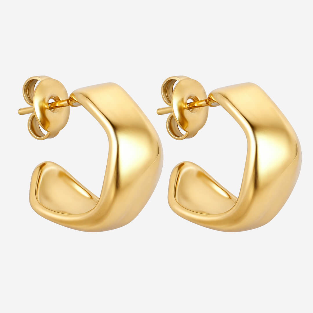 Zoe Molten Hoop Earrings - Gold
