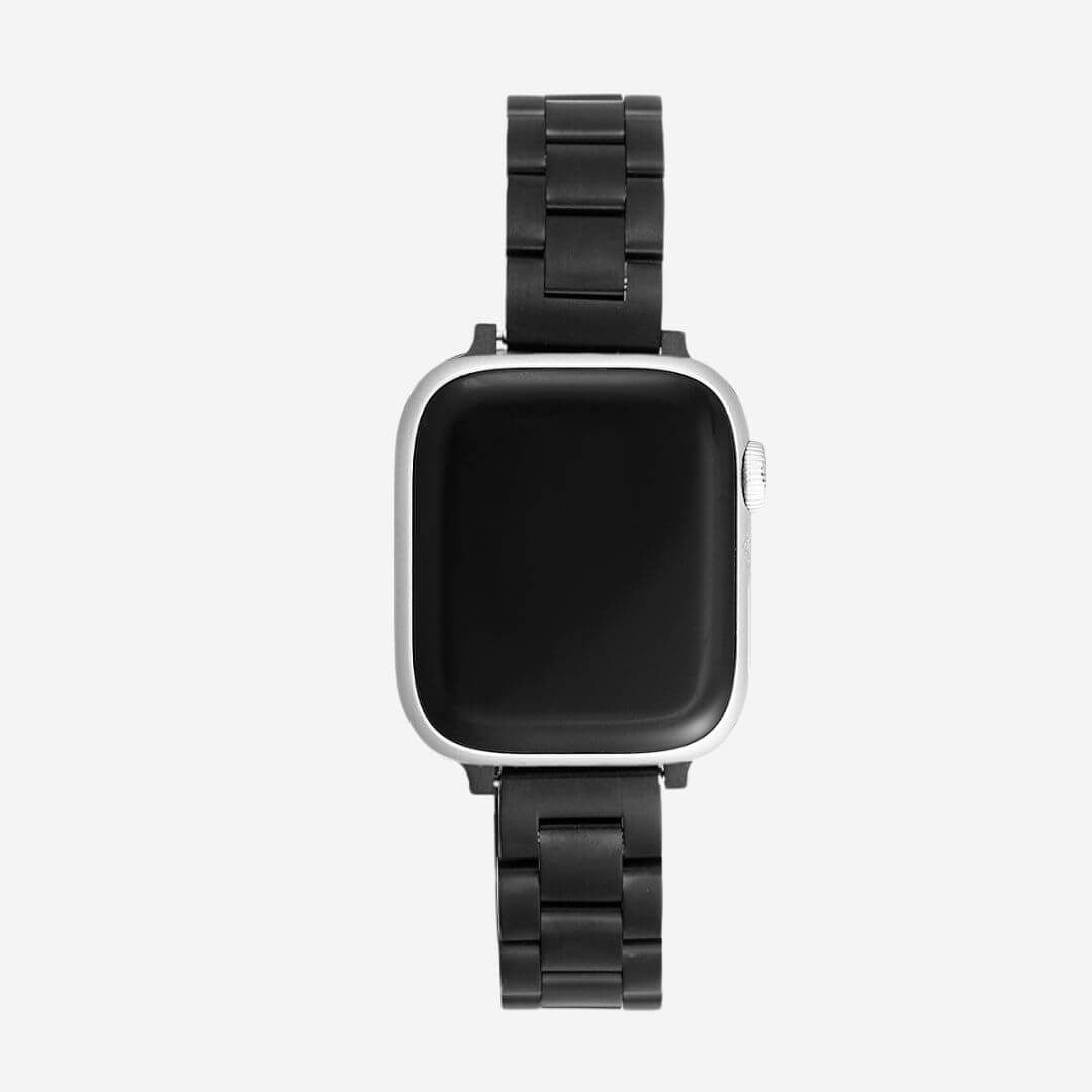 Berlin Stainless Steel Apple Watch Band Matte Black The Salty Fox