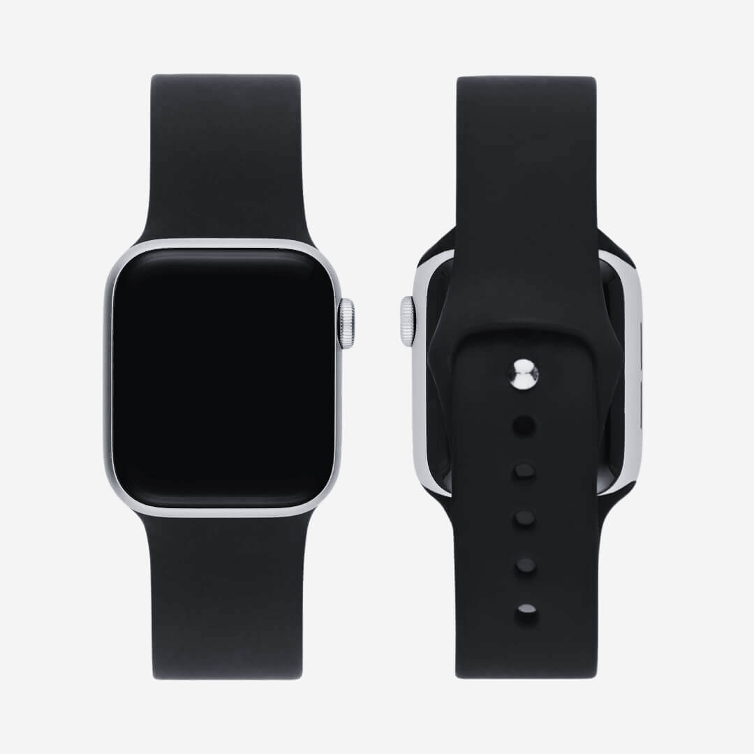 Classic Silicone Apple Watch Band Black The Salty Fox