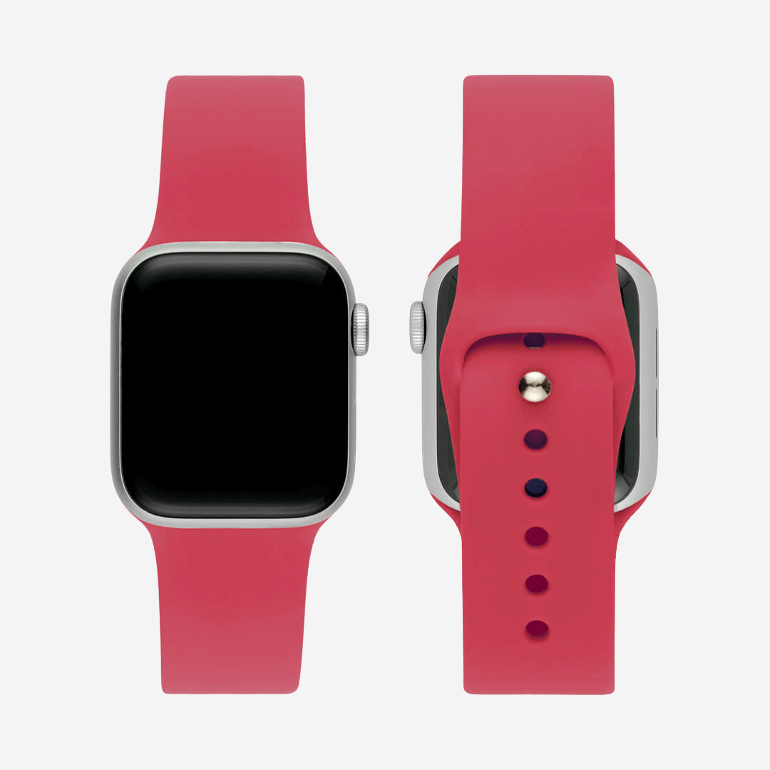 Classic Silicone Apple Watch Band - Rose Red