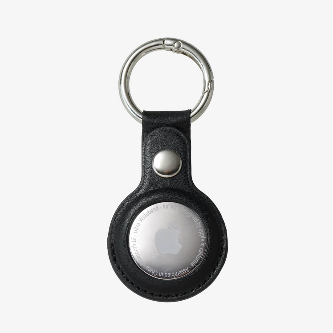 Leather AirTag Case - Black