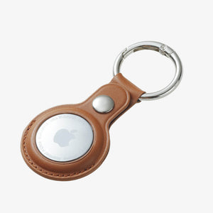 Leather AirTag Case - Brown