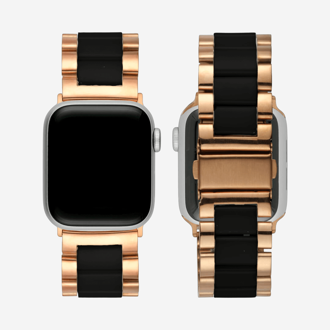 Lisbon Apple Watch Band - Vintage Rose Gold / Black