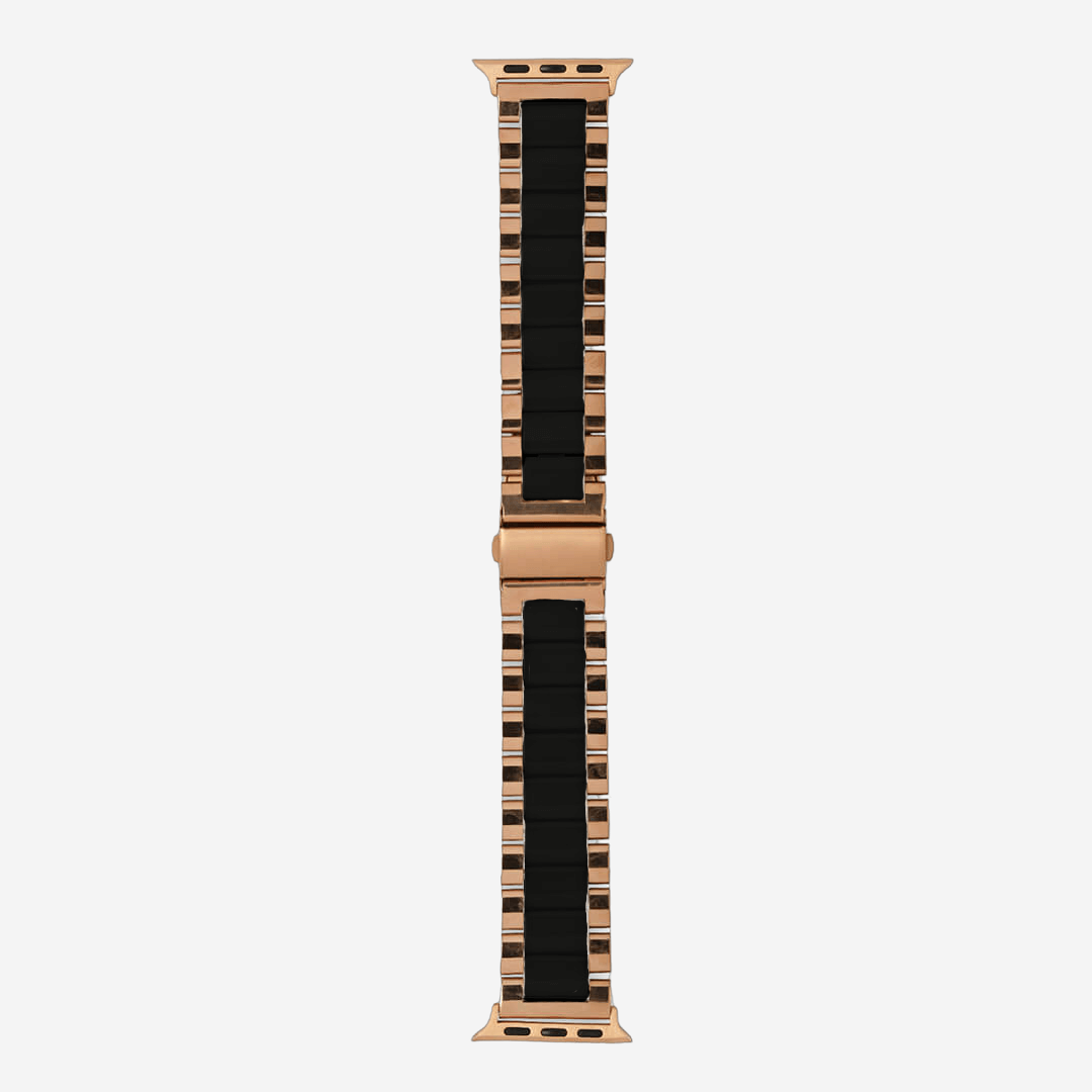 Lisbon Apple Watch Band - Vintage Rose Gold / Black