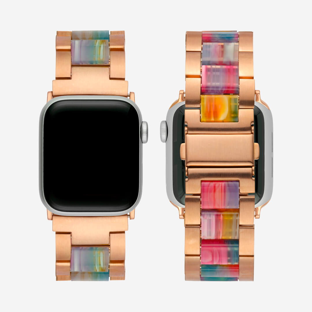 Rainbow metal apple watch on sale band