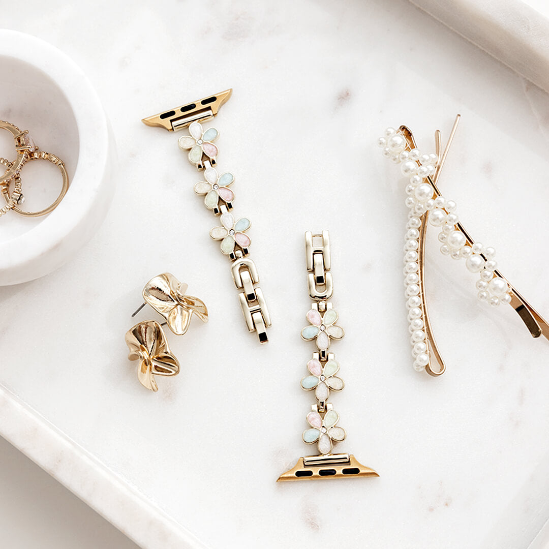 Madeira Bracelet Apple Watch Band - Pastel / Gold - Styled