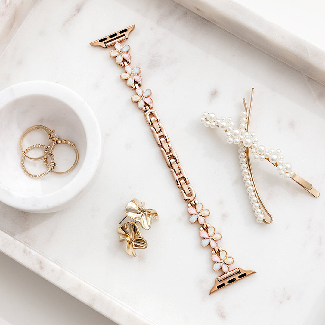 Madeira Bracelet Apple Watch Band - Pastel / Vintage Rose Gold - Styled