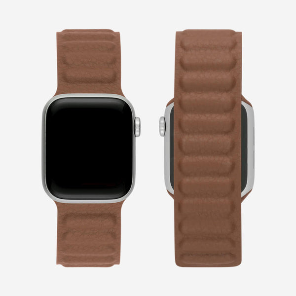 Link Apple Watch Band Saddle Brown The Salty Fox