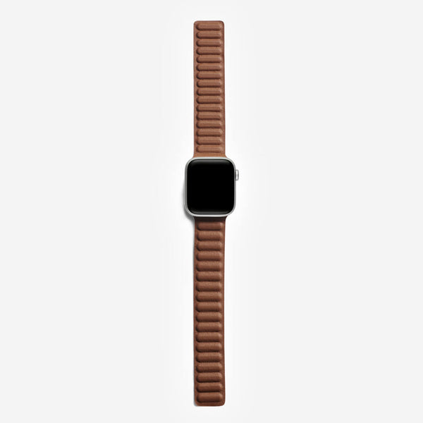 Link Apple Watch Band Saddle Brown The Salty Fox