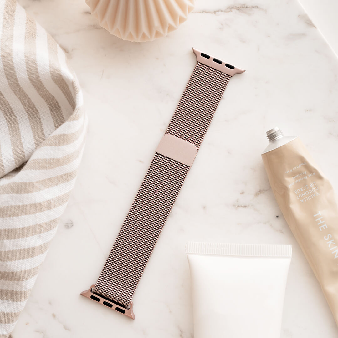 Milanese Loop Apple Watch Band - Pink