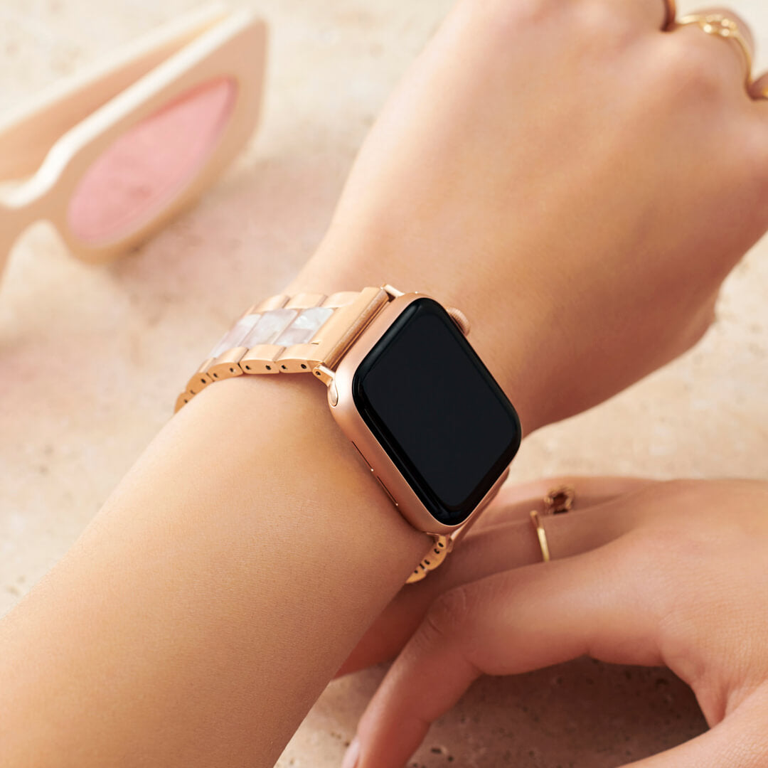 Lisbon Apple Watch Band Vintage Rose Gold Rose Quartz