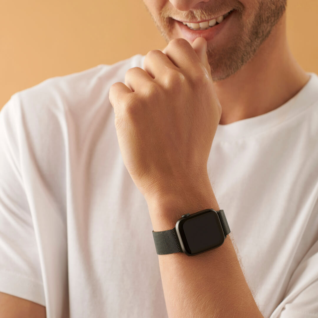 Milanese Loop Apple Watch Band In Space Black The Salty Fox