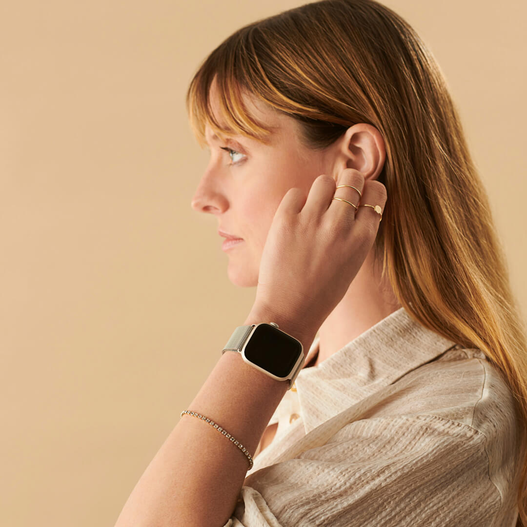 Milanese Loop Apple Watch Band In Starlight The Salty Fox