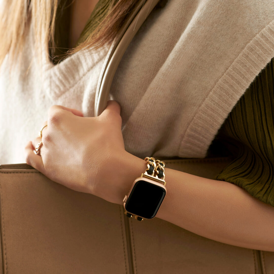 Paris Bracelet Apple Watch Band Gold Black The Salty Fox