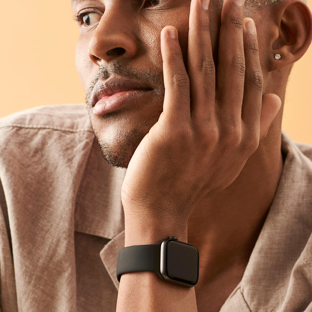 Classic Silicone Apple Watch Band - Black - On Model