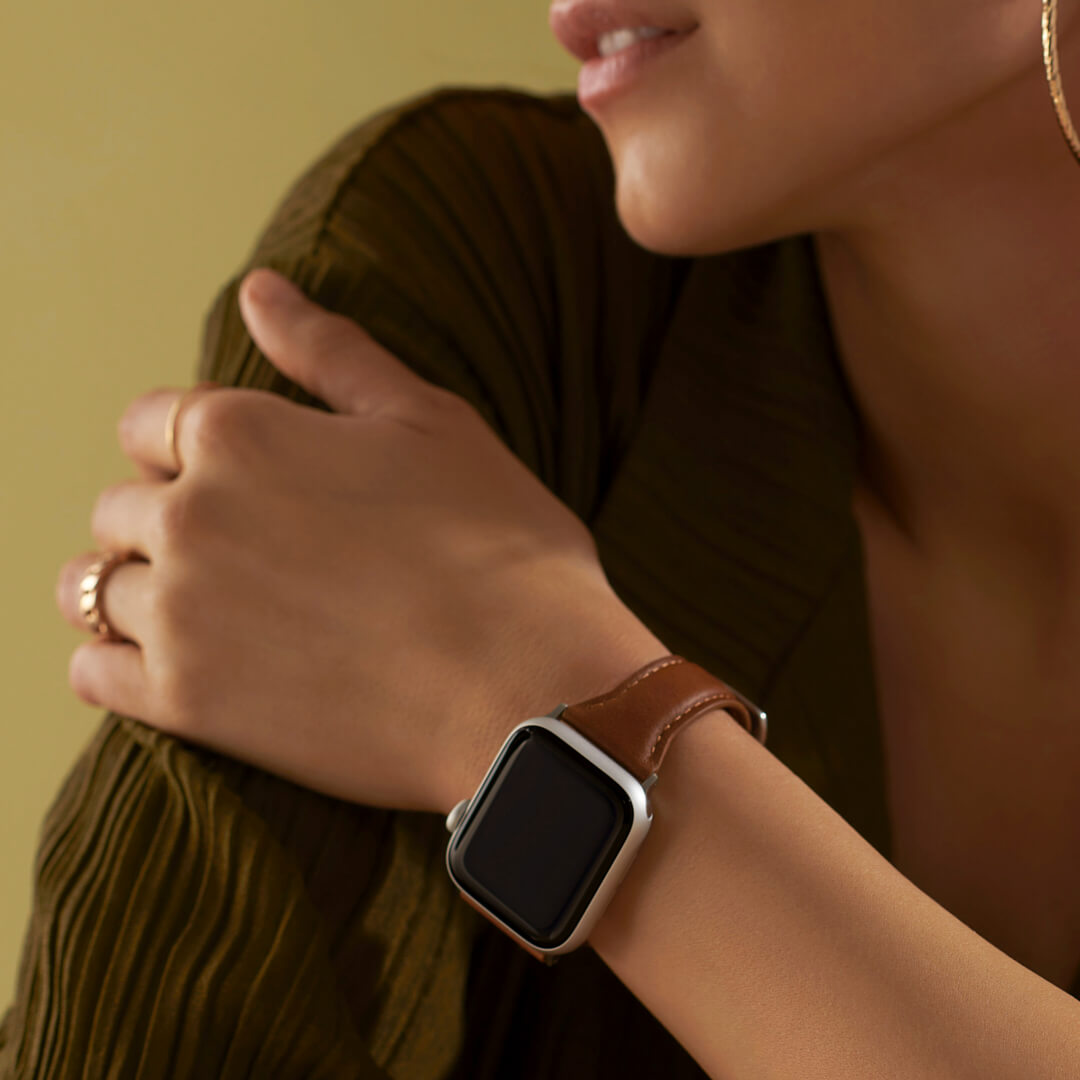 Slim Leather Apple Watch Band - Hazelnut