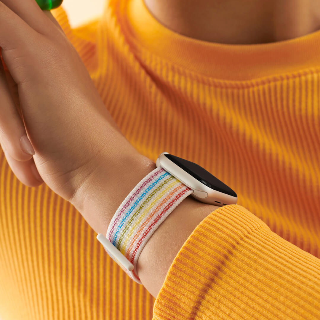 Striped Sport Loop Apple Watch Band Rainbow The Salty Fox