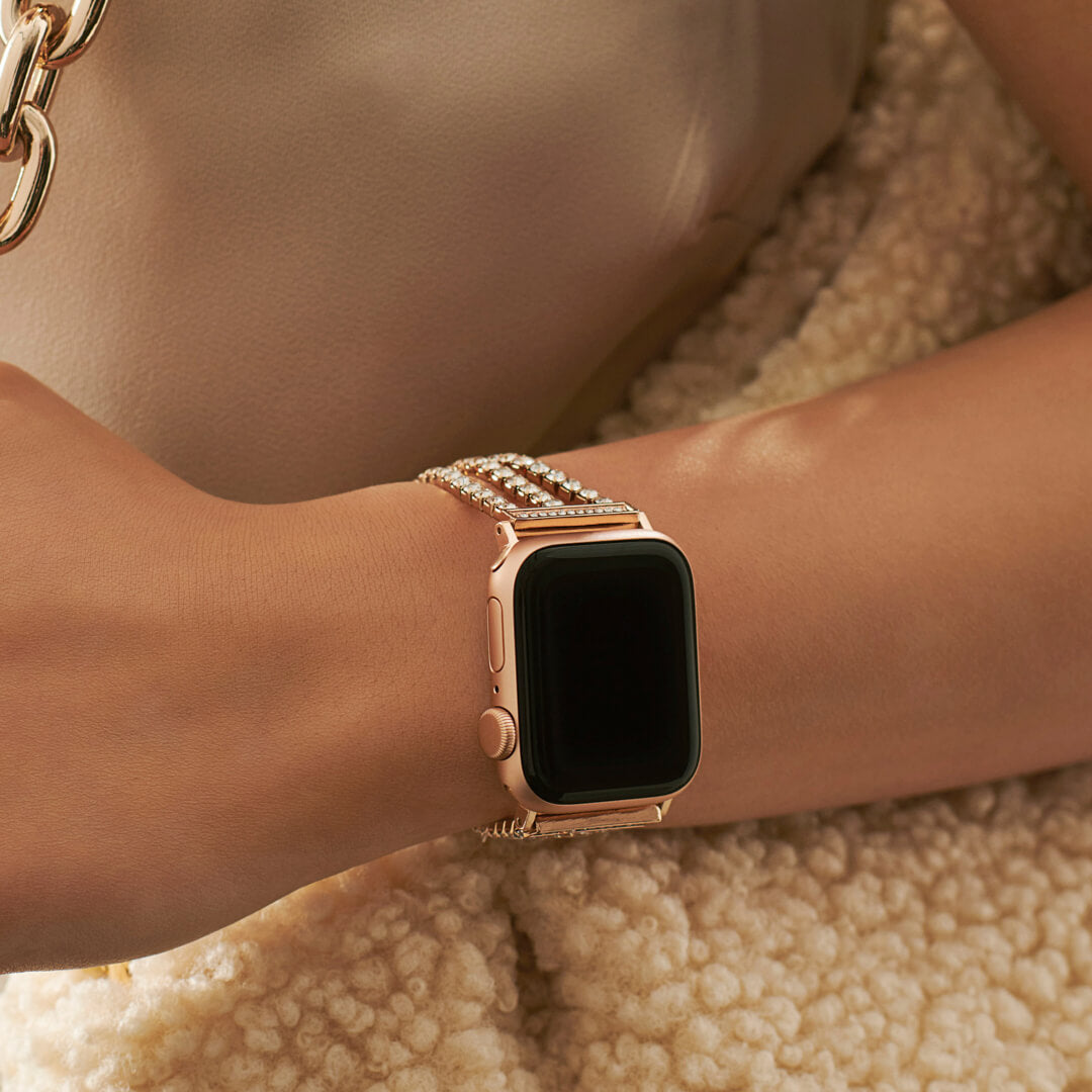 Venice Bracelet Apple Watch Band - Vintage Rose Gold - On Model
