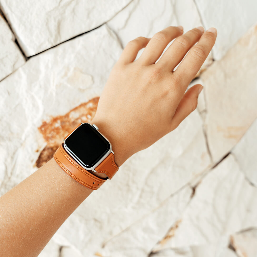 Apple watch leather wrap band sale