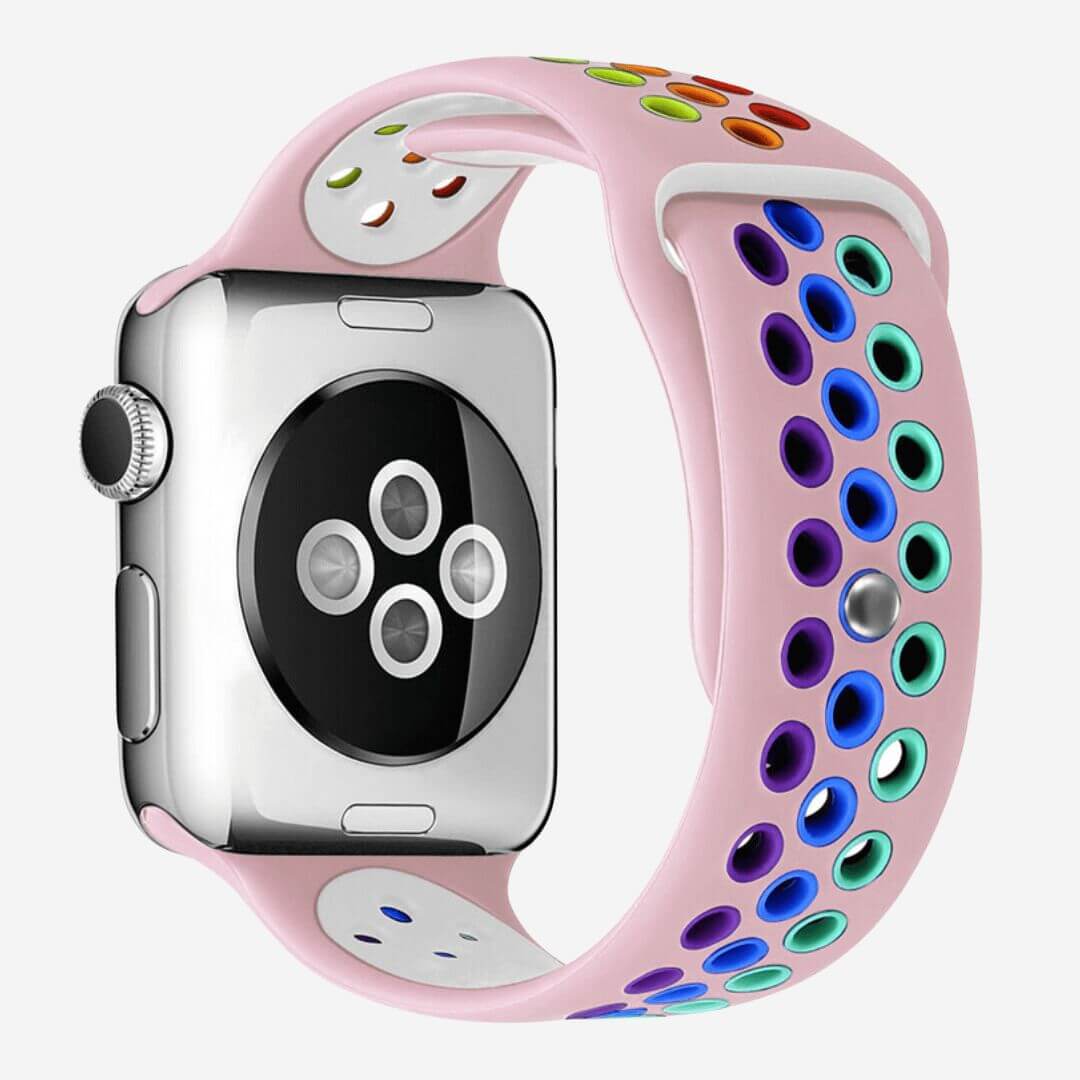 Silicone Sports Apple Watch Band - Pink/Pride
