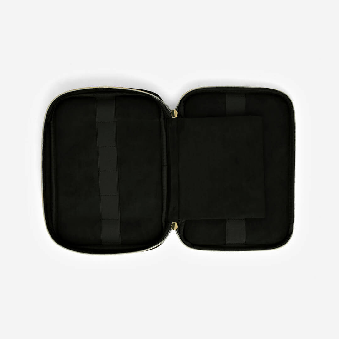 Quilted Apple Watch Band Storage Case - Black