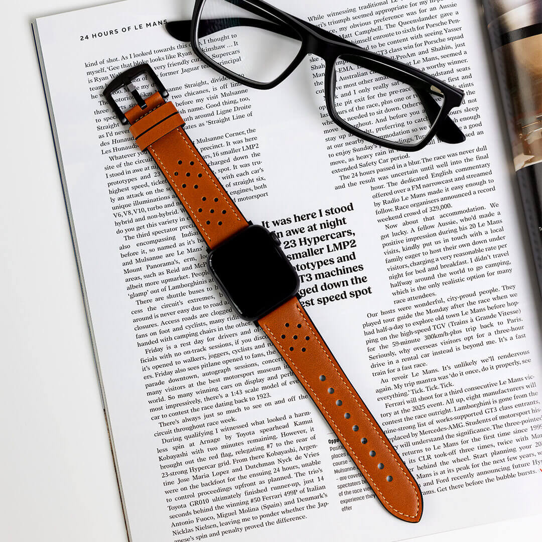 Rally Leather Apple Watch Band - Mocha