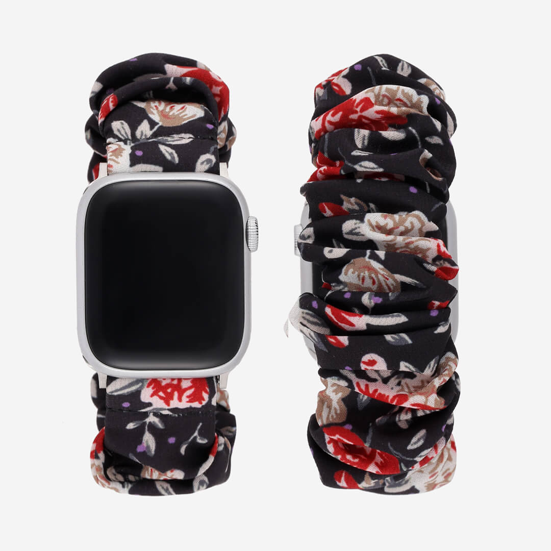 Scrunchie Apple Watch Band Midnight Rose The Salty Fox