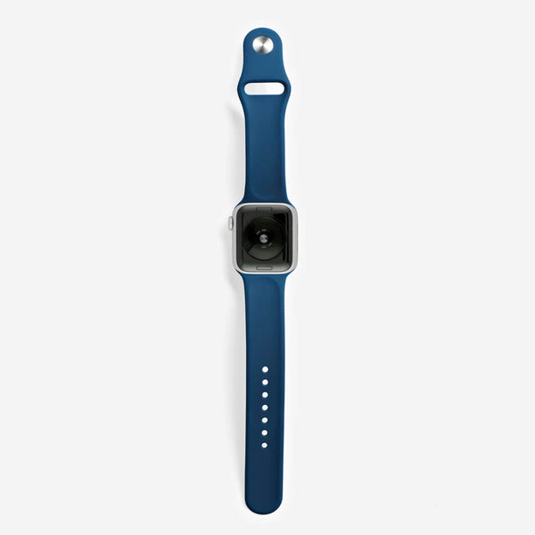Classic Silicone Apple Watch Band Abyss Blue The Salty Fox