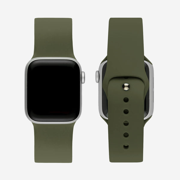 Classic Silicone Apple Watch Band Olive The Salty Fox
