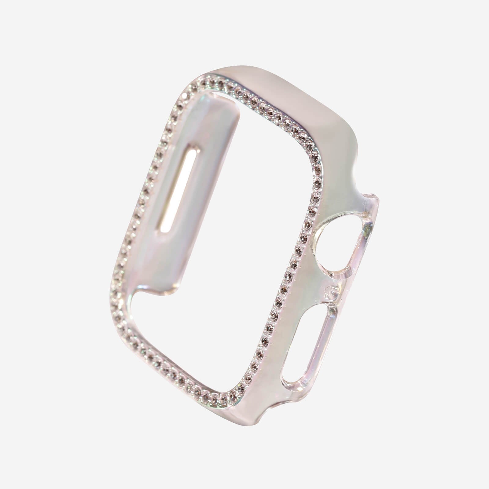 Pearlescent Single Halo Crystal Apple Watch Bumper Cases The