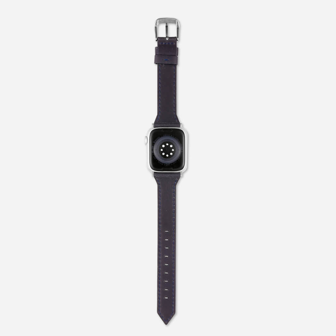 Slim Leather Apple Watch Band - Basalt